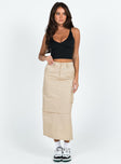 Taytum Cargo Midi Skirt Beige Princess Polly  Midi 