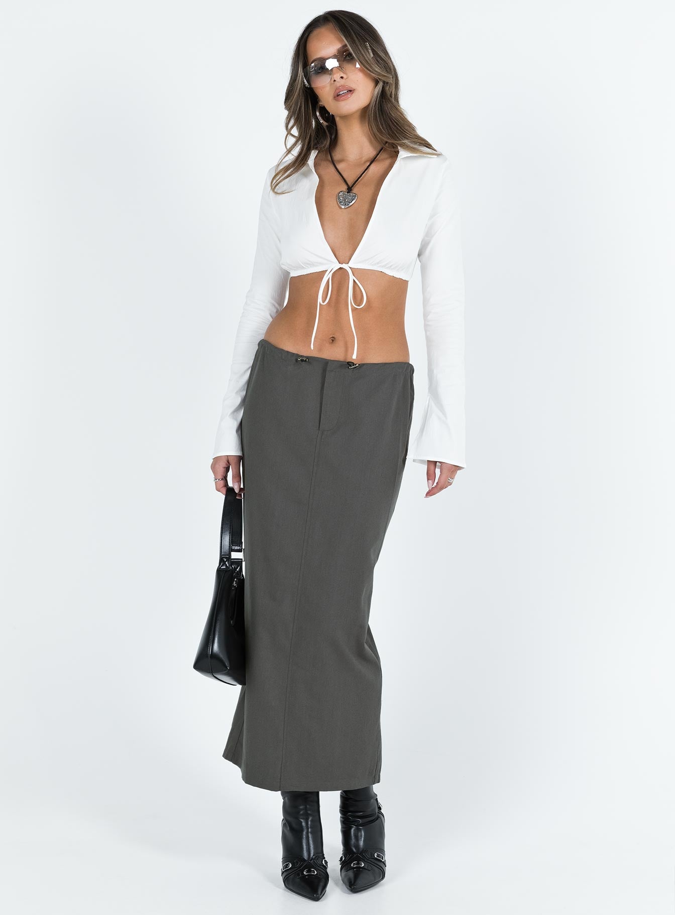 product Mistry Midi Skirt Slate Princess Polly  