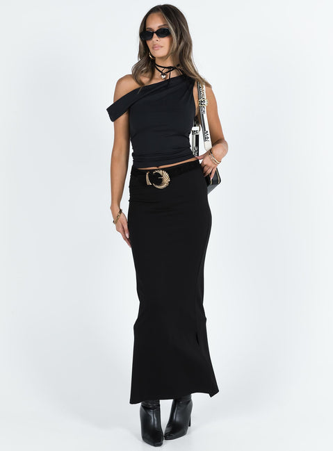 product Princess Polly Sleeveless Asymmetric Neckline  Marcou Top Black