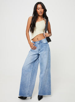 product Princess Polly Sleeveless Asymmetric Neckline  Toomba One Shoulder Top Cream