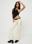 Princess Polly low-rise  Yarella Mid Rise PU Pants Ivory