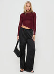 Pratt Long Sleeve Top Burgundy