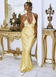 Odyssa Halter Maxi Dress Yellow