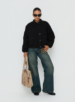 Steppjacke "Stick Season" Schwarz