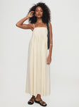 front view of model wearing Princess Polly Frankye Maxi Dress Cream Square Neck 