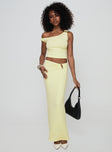   front view of model wearing Princess Polly Whiley Maxi Skirt Cream Maxi 