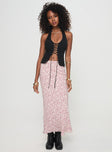 Maxi skirt Floral print, invisible zip fastening Non-stretch material, fully lined 