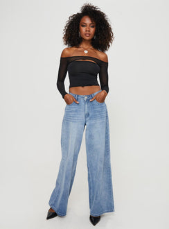 product Princess Polly Sleeveless High Neck  Kampton Off The Shoulder Top Black