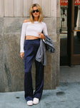 Front view of model wearing  front Princess Polly  Gilmore Cargo Pants Navy