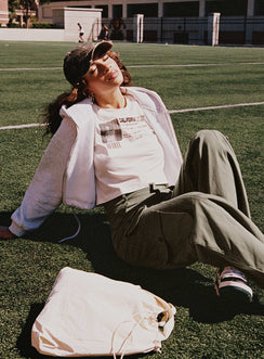 Samwell Cropped Zip Up Hoodie White Marle Princess Polly  Cropped 