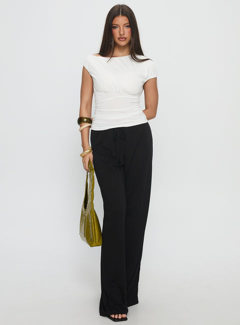 Emelyne Cinched Waist Top White