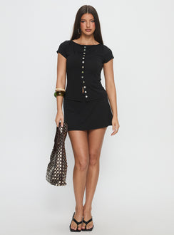 Brennah Jersey Mini Skort Black