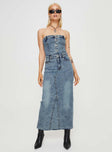 product Princess Polly Square Neck  Kasim Denim Maxi Dress Blue