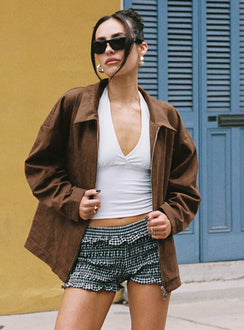 Nome Faux Suede Jacket Brown