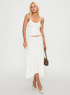 side view of model wearing Princess Polly Tidal Cami Foam Sleeveless Scoop Neck 