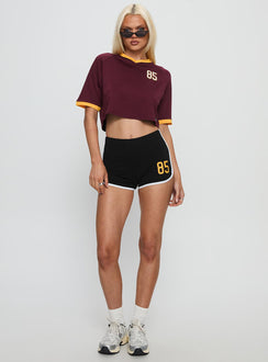 ASU Cropped Soccer Jersey Tee Maroon