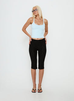 Kasper Cinched Longline Tank Blue