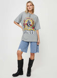 Guns & Roses Illusion Oversized Tee Grey