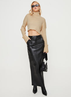 product Giacini Faux Leather Maxi Skirt Black Princess Polly  Maxi 