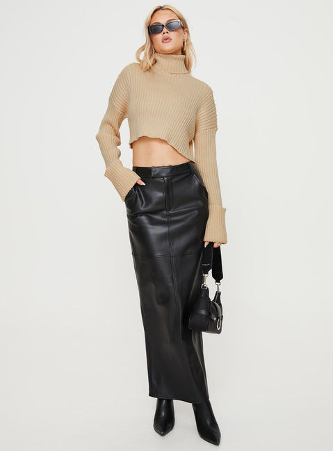 product Giacini Faux Leather Maxi Skirt Black Princess Polly  Maxi 