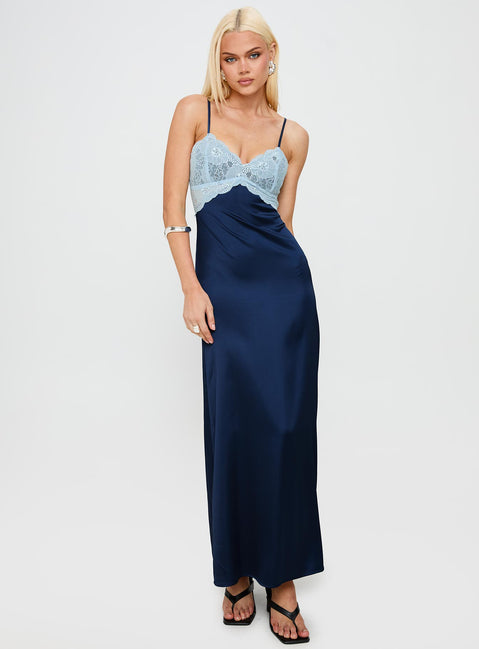 Better Than Words Lace Maxi Dress Navy