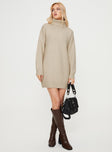 product Princess Polly High Neck  Oswin Knit Mini Dress Beige