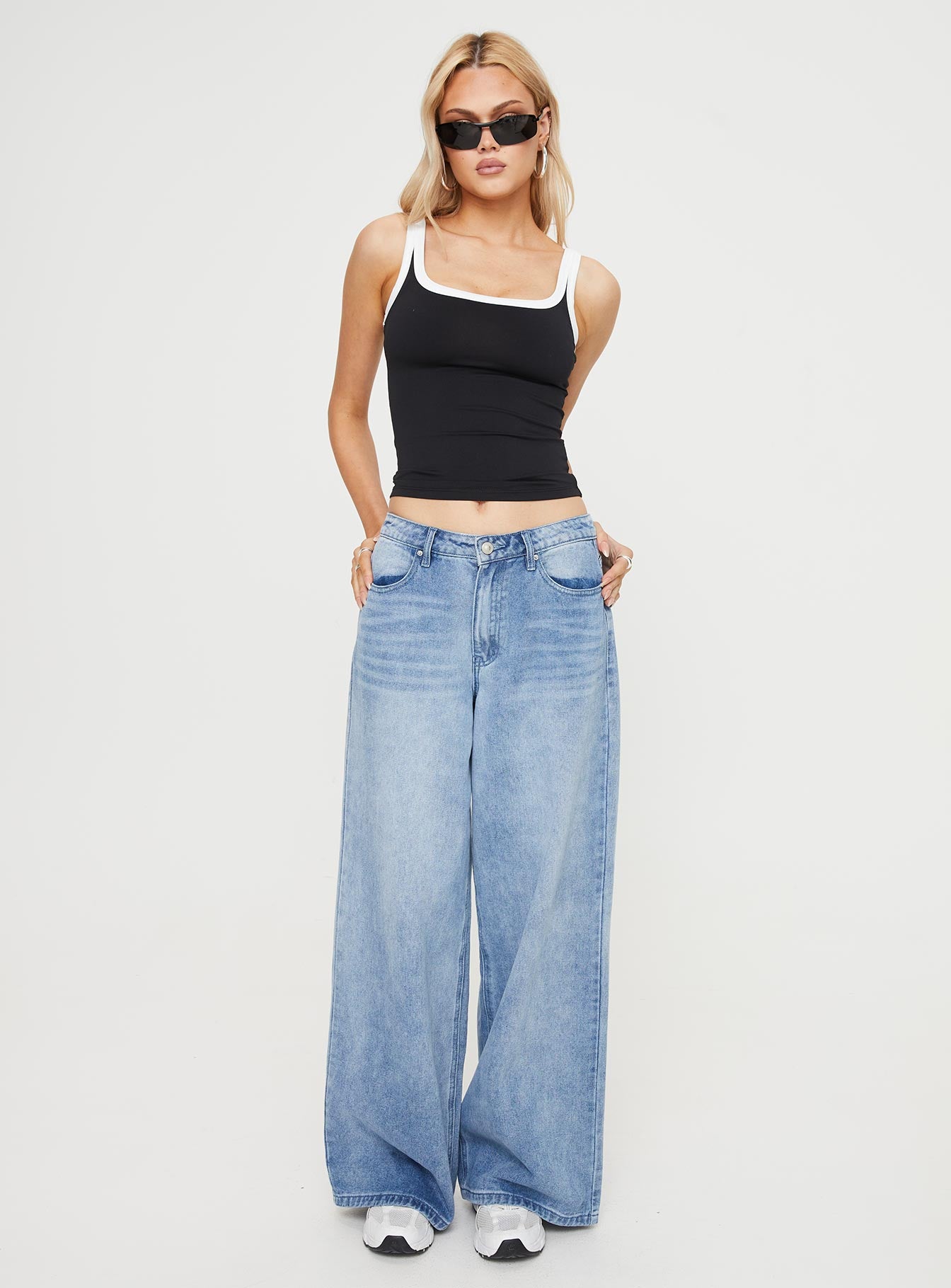 product Princess Polly Sleeveless High Neck  Caputo Contrast Tank Black