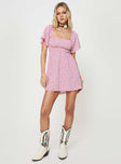 Princess Polly Scoop Neck  Summer Nights Mini Dress Pink Floral