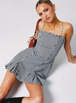 Bessette Mini Dress Black Gingham