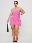 Donelli Strapless Mini Dress Pink Curve Lower Impact