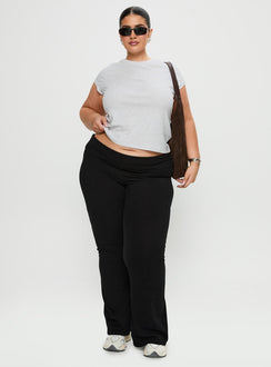 front view of model wearing Princess Polly Movement Yoga Pant Black Curve High Waisted Pants 