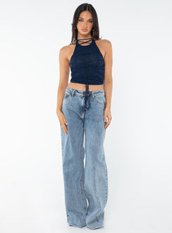 product Princess Polly Sleeveless High Neck  Terah Top Navy