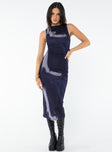 product Princess Polly Asymmetric Neckline  Fayola Dress Mesh Watercolour Navy