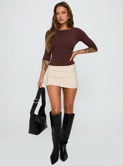 Elaia 3/4 Sleeve Top Chocolate