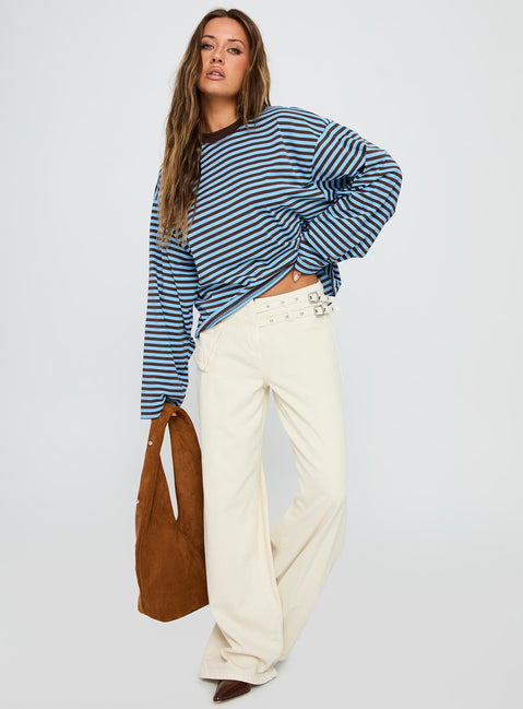Bloom Long Sleeve Chocolate Sea Stripe