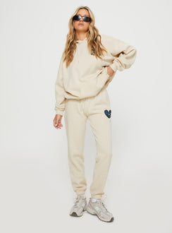 product Princess Polly  Princess Polly Track Pants Bubble Text Stone / Slate