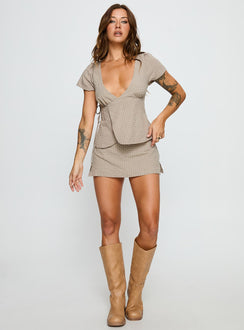 Emmilou Wrap Set Brown Check