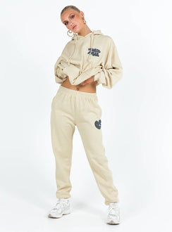 product Princess Polly  Princess Polly Track Pants Bubble Text Stone / Slate