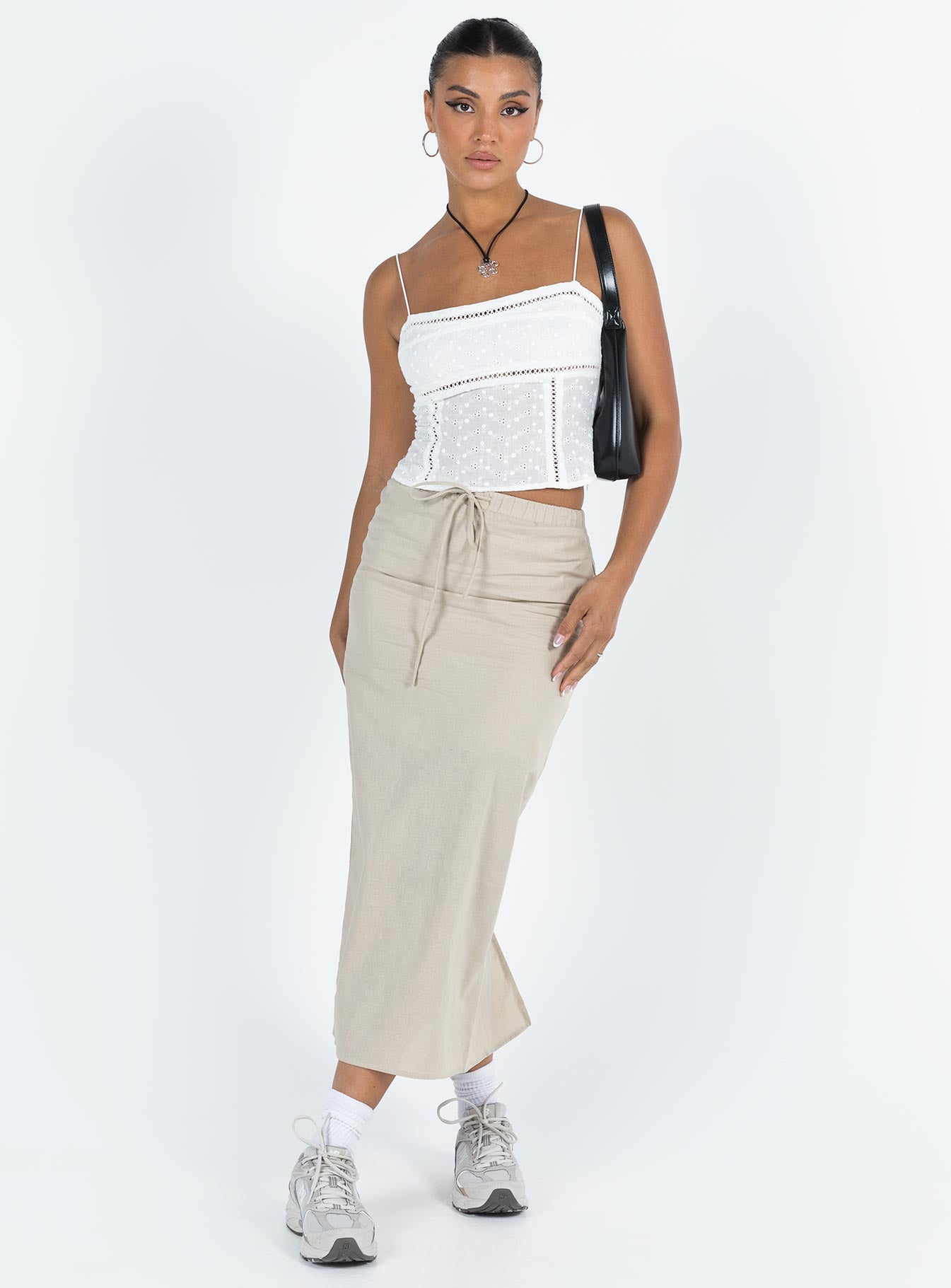 product Tarrant Midi Skirt Beige Princess Polly  Midi Skirts 