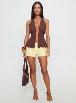 Illuminated Halter Top Mocha