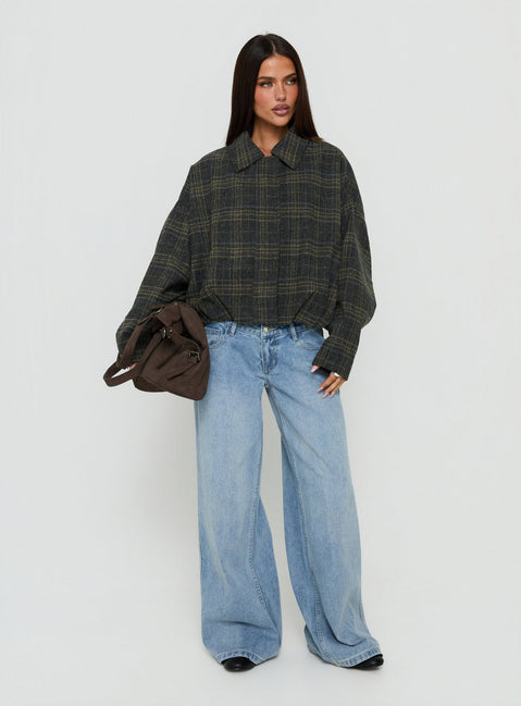 Dennie Bomer Jacket Charcoal / Green Plaid