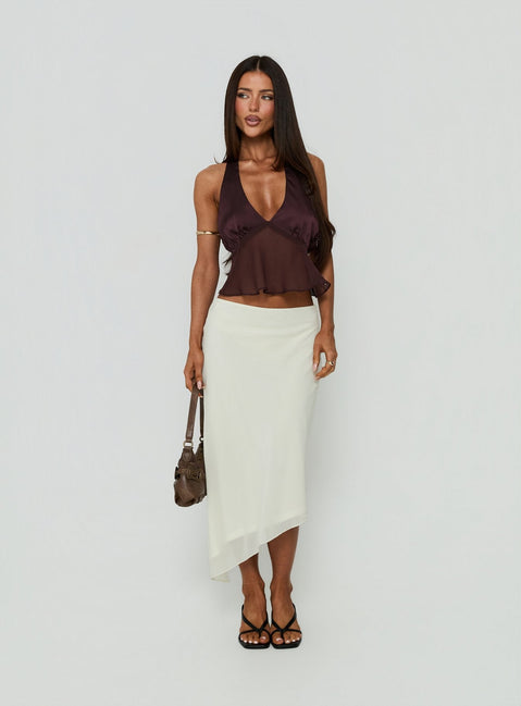 Suella Asymmetrical Midi Skirt Off White
