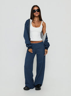 Delaeni Straight Leg Track Trousers Blue Stripe