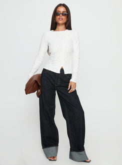 Passoni Long Sleeve Lace Top White