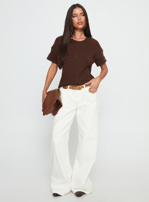 Brandii Button Up Top Chocolate