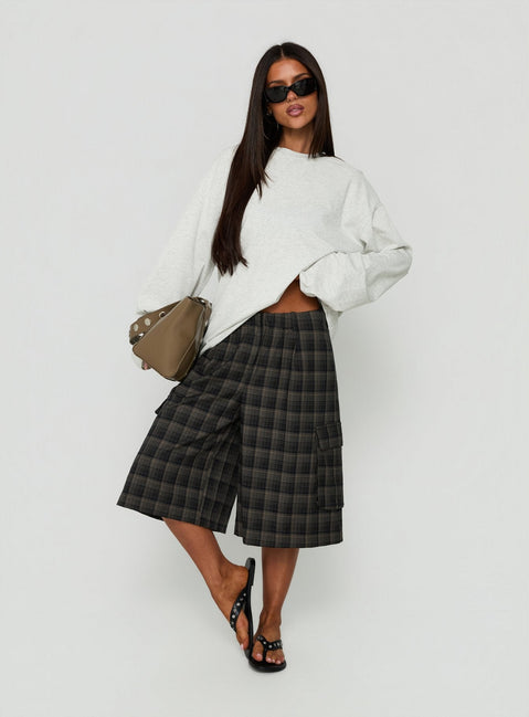 Settle Down Long Sleeve Top Grey Marle