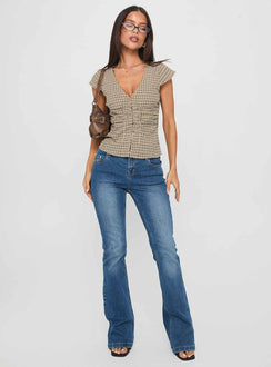 Indulgence Corset Top Beige Check