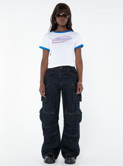 product Princess Polly Short Sleeves Square Neck  Britney Seventeen Baby Tee White