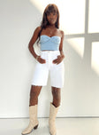 Get It Shorts White Denim Princess Polly mid-rise 