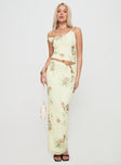   front view of model wearing Princess Polly Rios Maxi Skirt Cream Maxi 